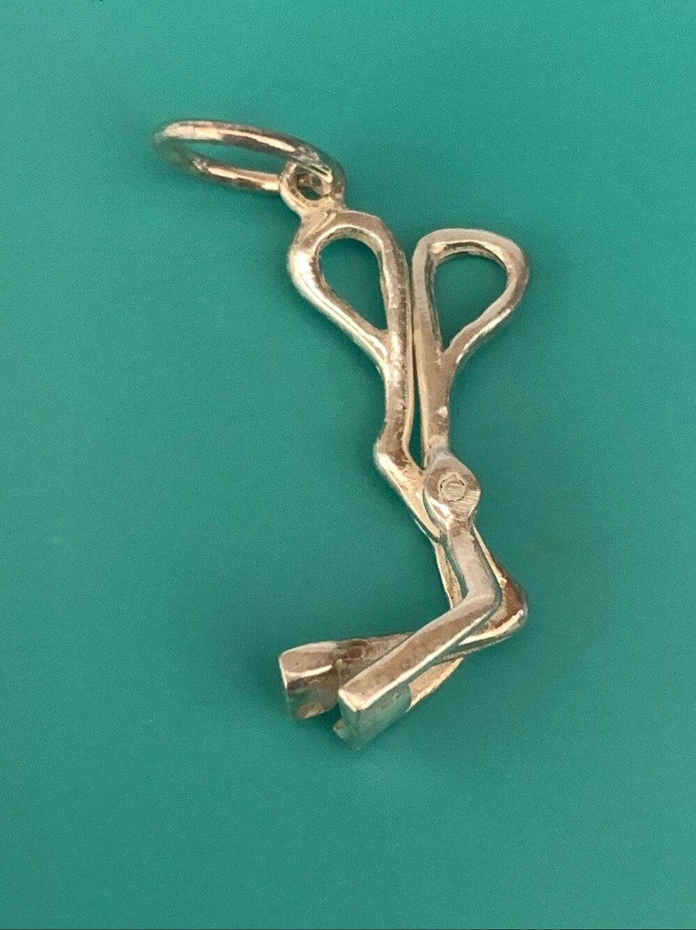 .925 Eyelash Curler Sterling Silver Jewelry Charm #vintage charm